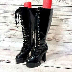 Ellie Shoes Women's Easy 5 Inch Flared Heel Knee High Boots